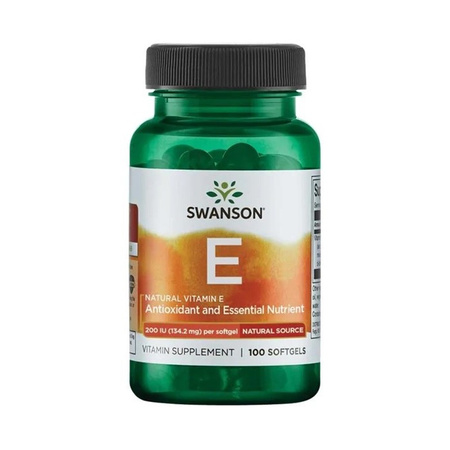 Swanson Witamina E 200 IU Naturalna - 100 kapsułek