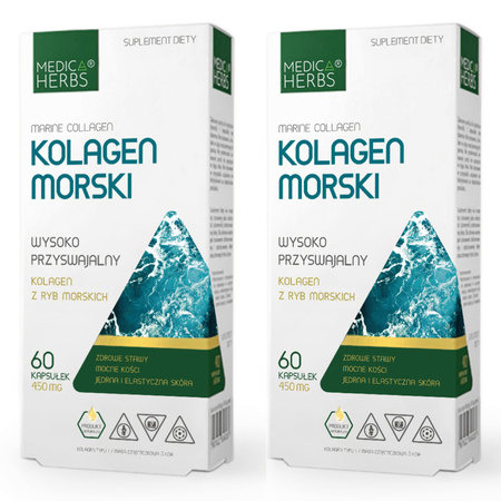 [Zestaw] 2x Medica Herbs Kolagen Morski 450 mg - 60 kapsułek
