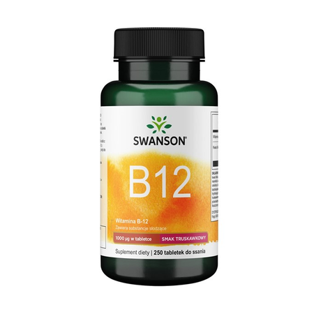 Swanson Witamina B12 1000 mcg + Kwas Foliowy - 250 tabletek do ssania