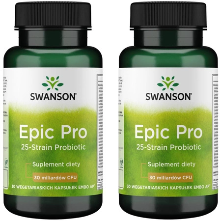 Zestaw 2x Epic Pro Probiotyk 25 mld szczepów (30 kaps) Swanson