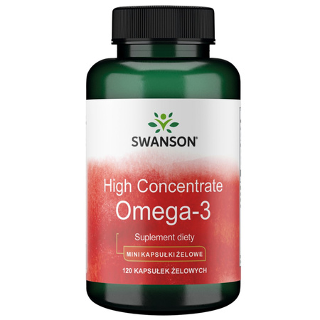 Swanson High Concentrate Omega-3 Olej rybi 120 kapsułek