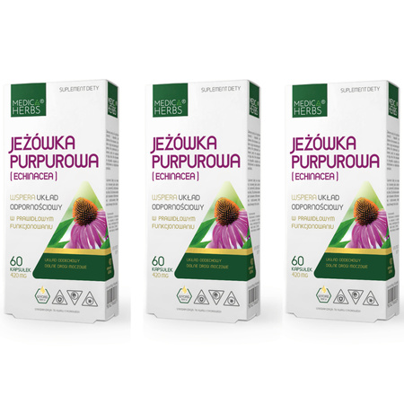 [Zestaw] 3x Medica Herbs Jeżówka Purpurowa (Echinacea) 420 mg - 60 kapsułek