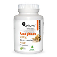 Panax Ginseng (Żeń-szeń Koreański) 20% 400 mg 100 kapsułek Aliness