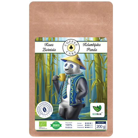Kawa ziarnista ARABICA 100% Kolumbijska Panda BIO 200g Ecoblik