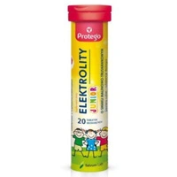 Protego Elektrolity JUNIOR dla Dzieci o smaku malinowym-truskawkowym - 20 tabletek musujących