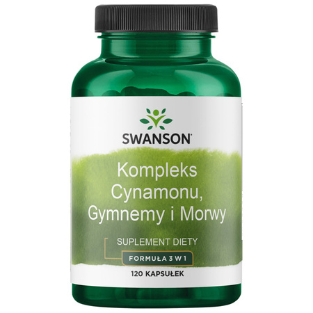 Swanson Kompleks Cynamon, Gymnema i Morwa biała 120 kapsułek