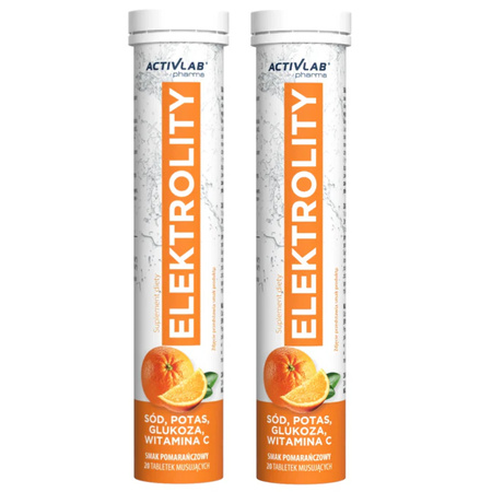 [Zestaw] 2x Activlab Pharma Elektrolity o smaku pomarańczowym - 20 tabletek musujących