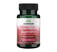 Swanson Resweratrol + Kwercetyna + Pestki winogron 3w1- 60 kapsułek