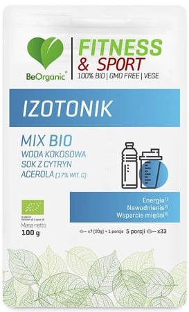 Izotonik BIO Woda kokosowa Acerola Sok z cytryny w Proszku (100g) BeOrganic Aliness