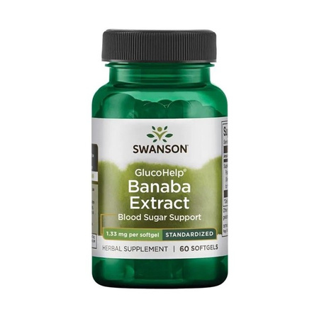 Swanson GlucoHelp, Ekstrakt z liści Banaba - 60 kapsułek