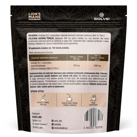 Lion's mane (Soplówka Jeżowata) Ekstrakt 10:1 (50 g) Solve Labs