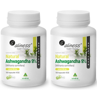 2x Ashwagandha 9% 560 mg (100 kaps) Aliness
