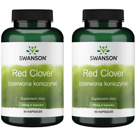 [Zestaw] 2x Swanson Czerwona Koniczyna (Red Clover) 430 mg 90 kapsułek