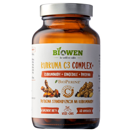 Kurkuma C3 Complex+ Biowen 98% Kurkuminoidów - 60 kapsułek