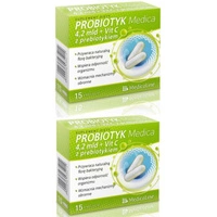 [Zestaw] 2x Aliness Probiotyk Medica 4,2 mld + Prebiotyk i Witamina C - 15 kapsułek