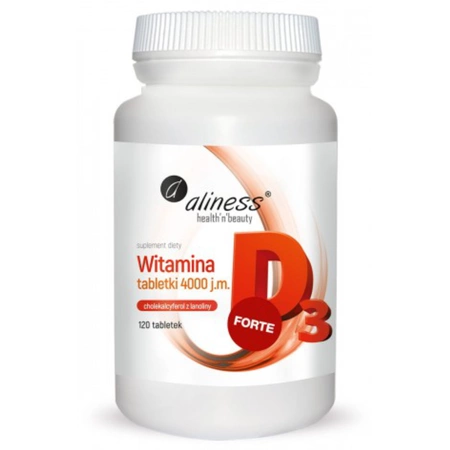 Naturalna Witamina D3 4000 IU FORTE (120 tabletek) Aliness