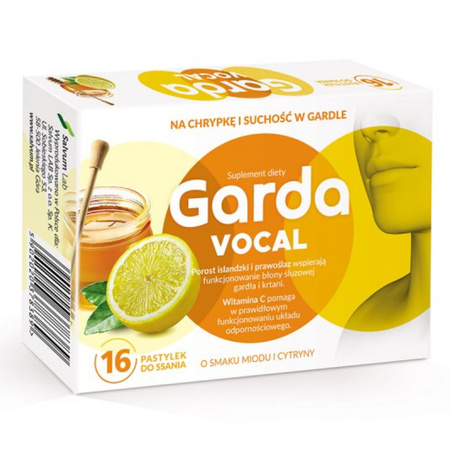 Garda VOCAL o smaku miodu i cytryny - 16 pastylek do ssania