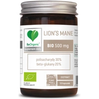 Aliness BeOrganic Lion's mane BIO 500 mg 30% polisacharydy i 20% beta-glukany - 50 kapsułek