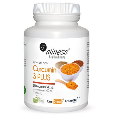 Kurkuma z Piperyną Curcumin 3 PLUS (60 kaps) Aliness