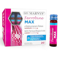 Marnys Ferrobine Max Diglicynian żelaza, Smak wiśniowy - 20 fiolek x 10 ml