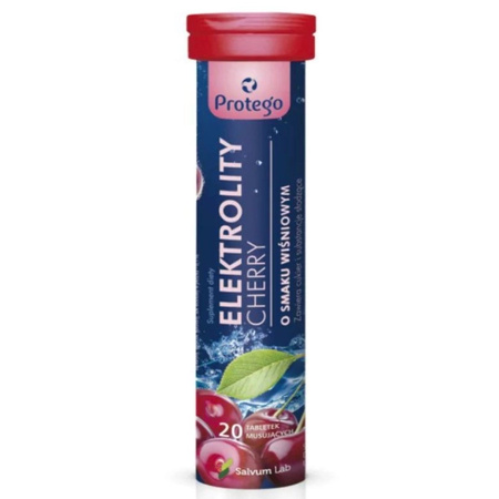 Protego Elektrolity Cherry o smaku wiśniowym - 20 tabletek musujących