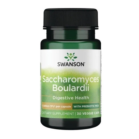 Swanson Probiotyk Saccharomyces boulardii 5 mld + Prebiotyk MOS - 30 kapsułek