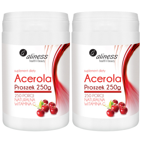 [Zestaw] 2x Aliness Acerola w proszku 250g Naturalna witamina C