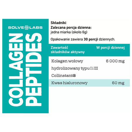 Collagen Peptides (180 g) Hydrolizowany Kolagen typu I i III Solve Labs
