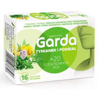 Garda Tymianek i Podbiał z kompleksem 20 Ziół  - 16 pastylek do ssania