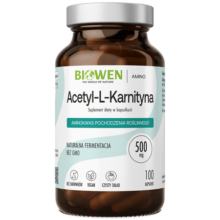 Biowen Acetyl-L-Karnityna ALCAR 500 mg - 100 kapsułek