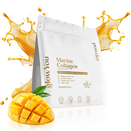 Kolagen Morski glow You 5000 mg Smak Mango w proszku (30 porcji) Paka Natury