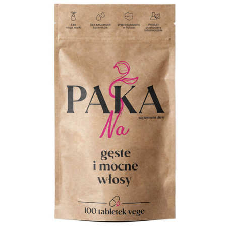 Suplement na Gęste i Mocne Włosy Biotyna 10 mg Cynk Witamina B (100 tabl) Paka Natury