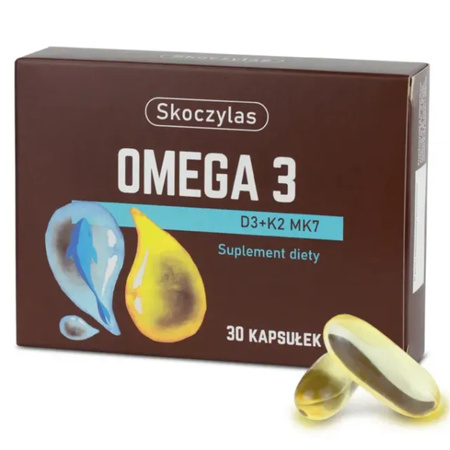 Skoczylas Omega 3 (DHA 712 mg + EPA 254 mg) + Witamina D3 i K2 MK-7 - 30 kapsułek