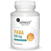 PABA (kwas p-aminobenzoesowy) 500 mg 100 tabletek Aliness
