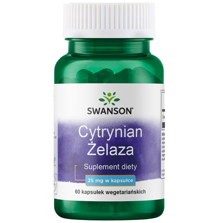 Swanson Cytrynian żelaza 25 mg - 60 kapsułek