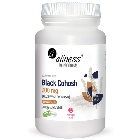 Pluskwica Groniasta (Black Cohosh) 300 mg Menopauza (90 kaps) Aliness