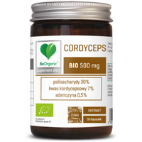 Aliness BeOrganic Cordyceps BIO 500 mg 30% polisacharydy 7% kwas kordycepsowy i 0,5% adenozyny - 50 kapsułek
