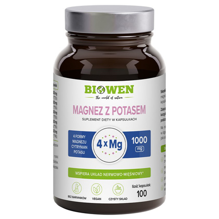 Biowen Magnez z Potasem 1000 mg 100 kapsułek