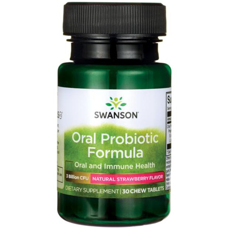 Swanson Oral Probiotic Formula smak Truskawkowy - 30 tabletek do ssania