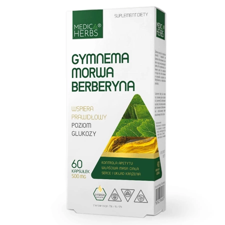 Gymnema Morwa Berberyna (60 kaps) Cukrzyca Odchudzanie Medica Herbs