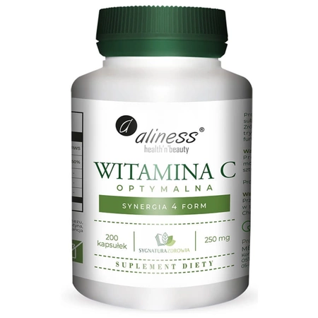 Witamina C 4 formy Optymalna 250 mg 200 kapsułek Aliness