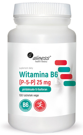 Witamina B6 (P-5-P) 25 mg 100 tabletek VEGE Aliness