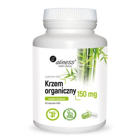 Krzem Organiczny z Pędów Bambusa 150 mg (100 kaps) Aliness