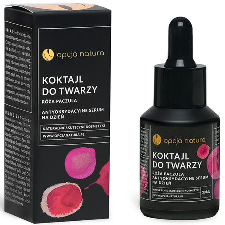 Opcja natura Koktajl do twarzy Serum Przeciwstarzeniowe Róża & Paczula - 30 ml