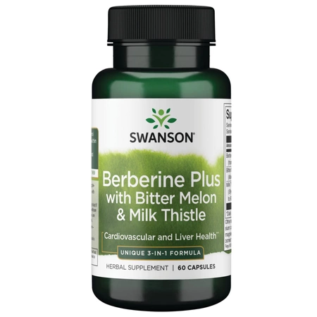 Swanson Berberyna 500 mg Ostropest Plamisty Melon 60 kapsułek Serce Odchudzanie