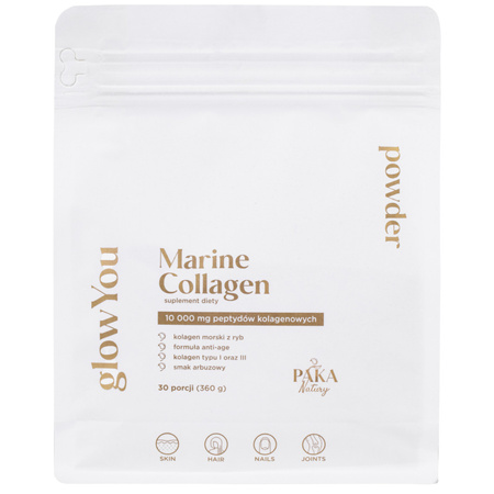 Kolagen Morski glow You 10000 mg Peptydy kolagenowe Arbuzowy w proszku (30 porcji) Paka Natury