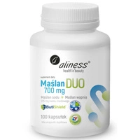 Aliness Maślan DUO 700 mg (Maślan sodu + Maślan wapnia) 225 mg Kwasu masłowego - 100 kapsułek