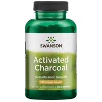 Swanson Węgiel aktywny drzewny 260 mg 120 kapsułek Trawienie Jelita