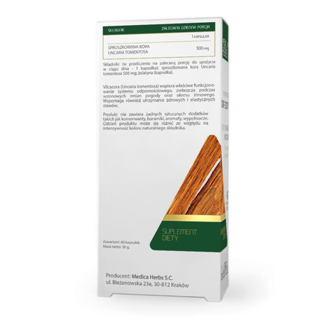 Medica Herbs Vilcacora (Cat’s Claw) 500 mg - 60 kapsułek