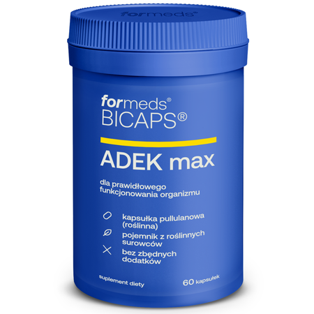 Bicaps ADEK MAX Complex Witamina A D3 4000 j.m E K2 Mk-7 (60 kaps) ForMeds